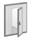 Дверной блок с распашной дверью Polair 2300х1200х100 (св.пр.1850х800)